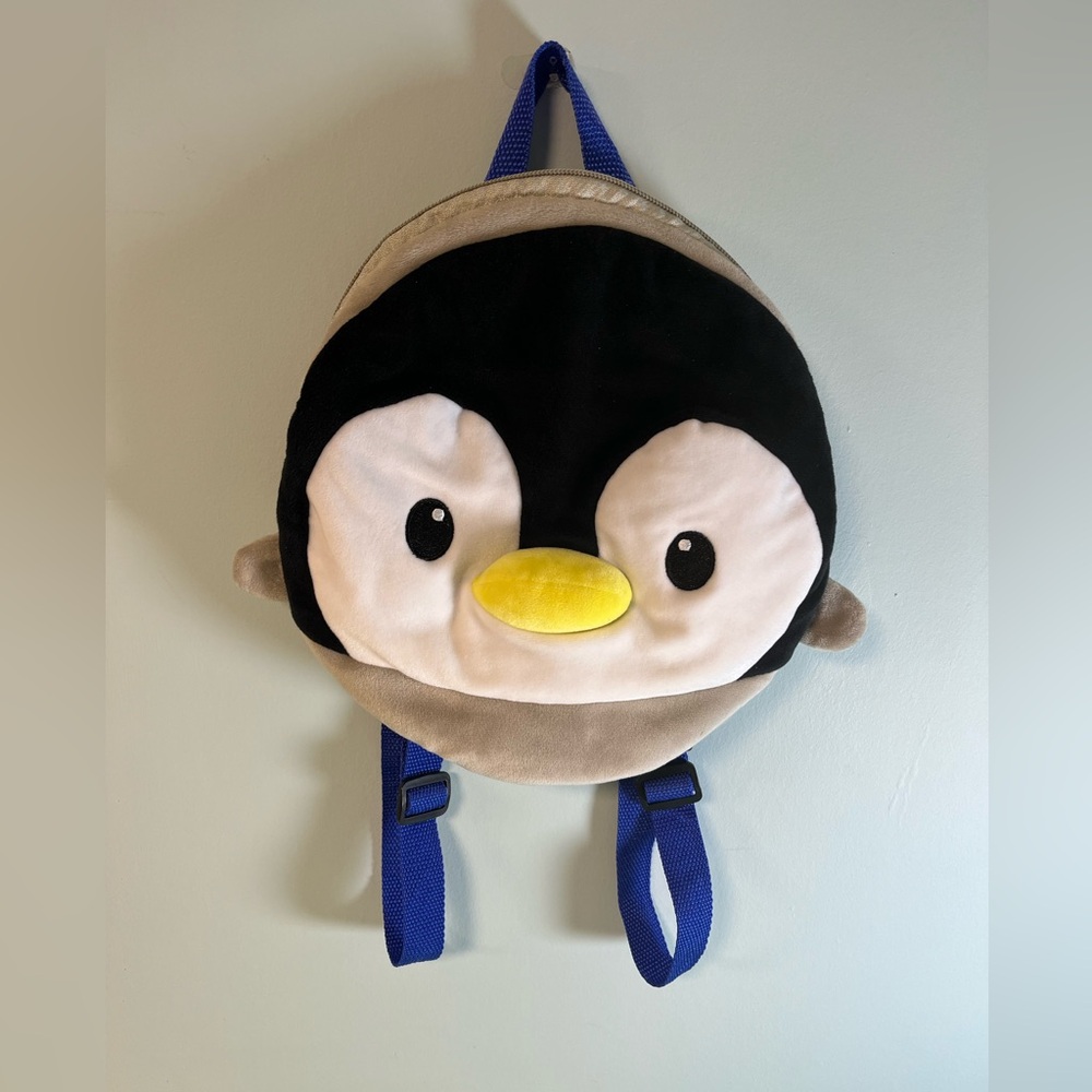 Penguin Shape Plush Stuffed Animal Kids Backpack, Kid Bag, Kid Accessory